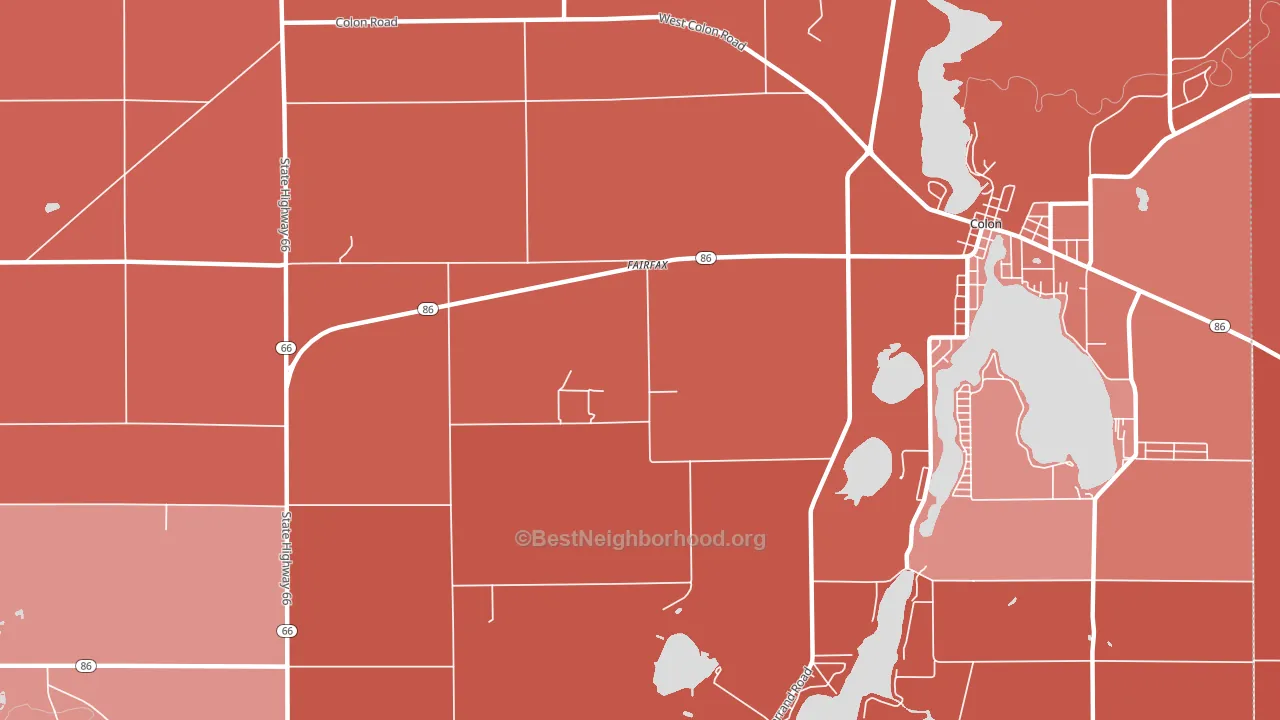 Fairfax, MI block-group political-lean map