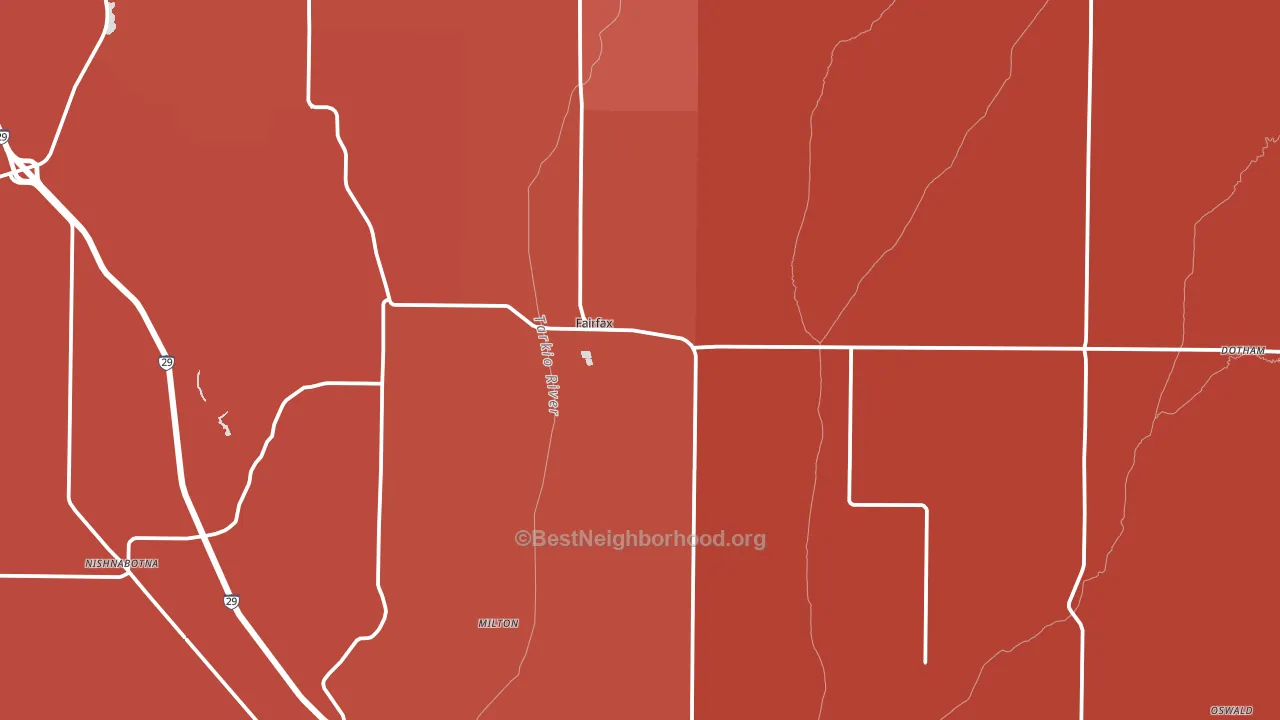Fairfax, MO block-group political-lean map