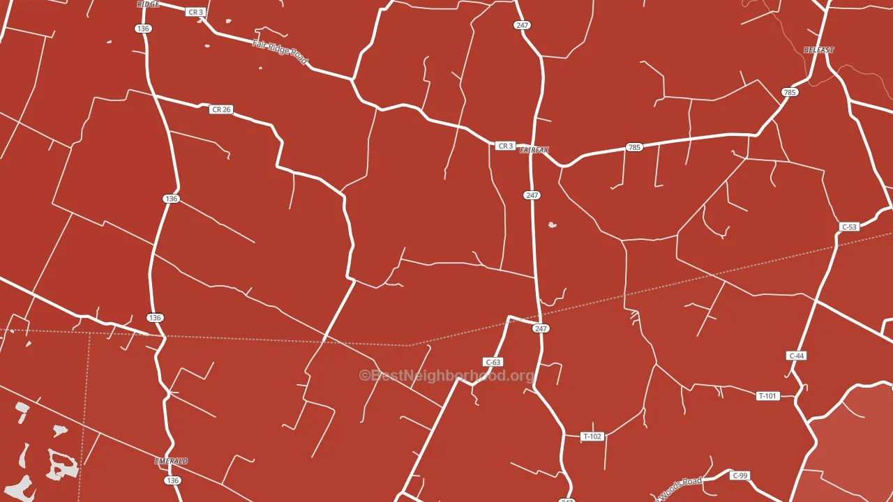 Fairfax, OH block-group political-lean map
