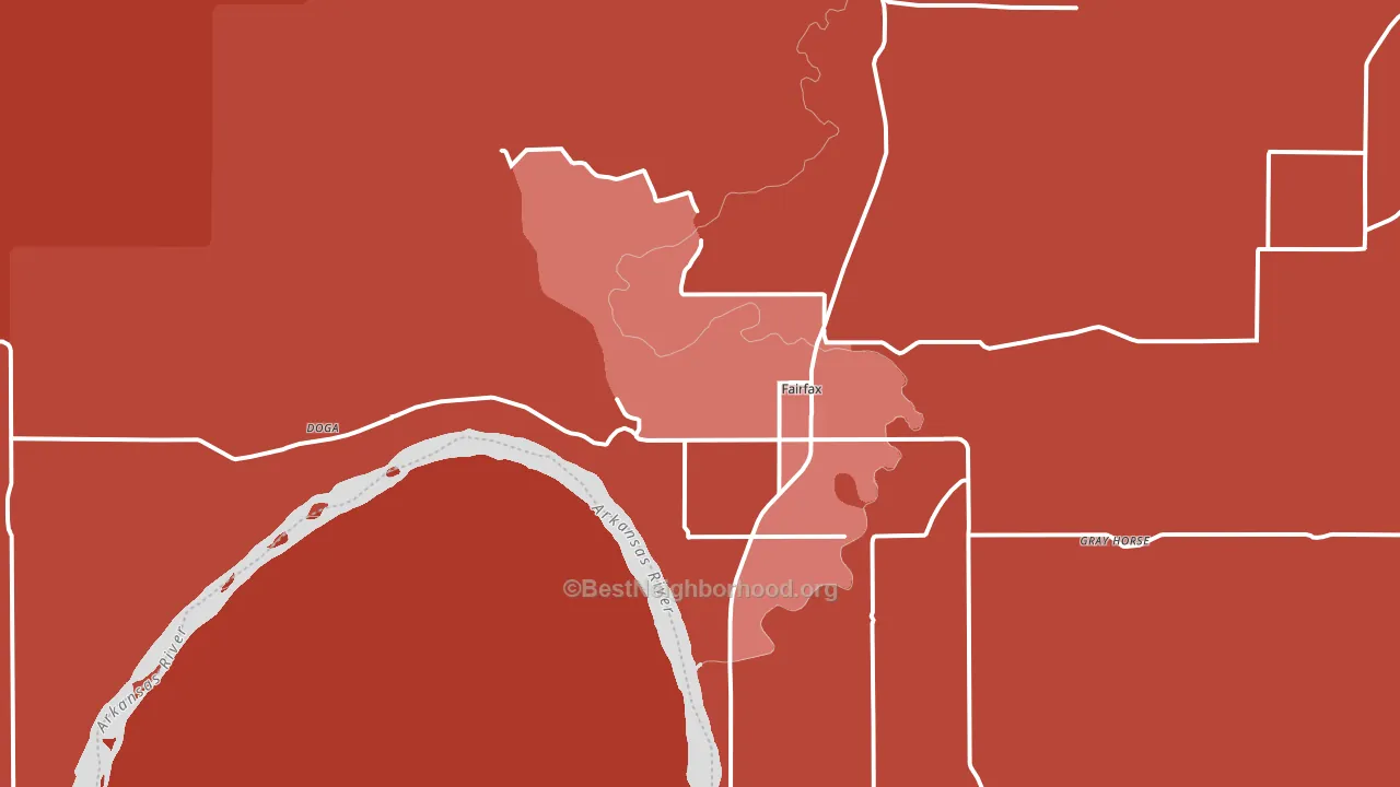 Fairfax, OK block-group political-lean map