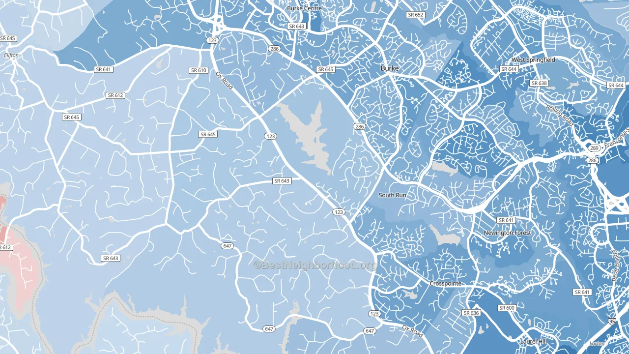 Fairfax Station, VA block-group political-lean map