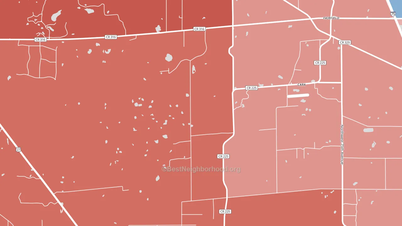 Fairfield, FL block-group political-lean map