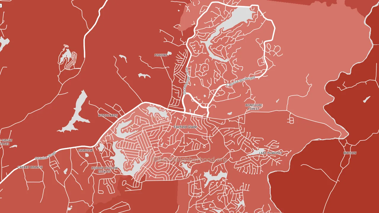 Fairfield Glade, TN block-group political-lean map