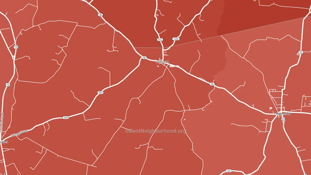 Fairfield, KY block-group political-lean map