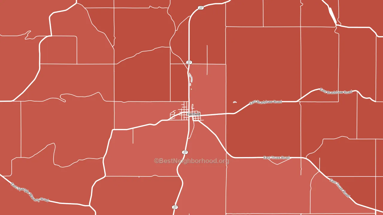Fairfield, WA block-group political-lean map