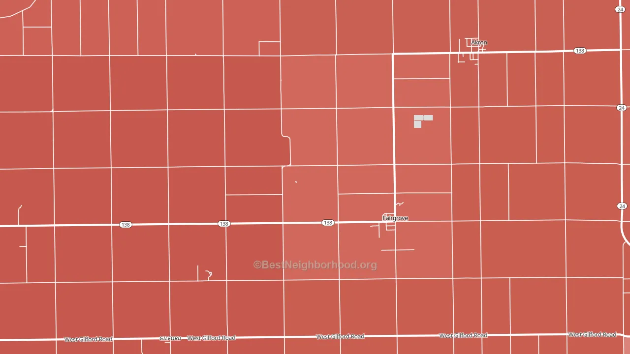 Fairgrove, MI block-group political-lean map