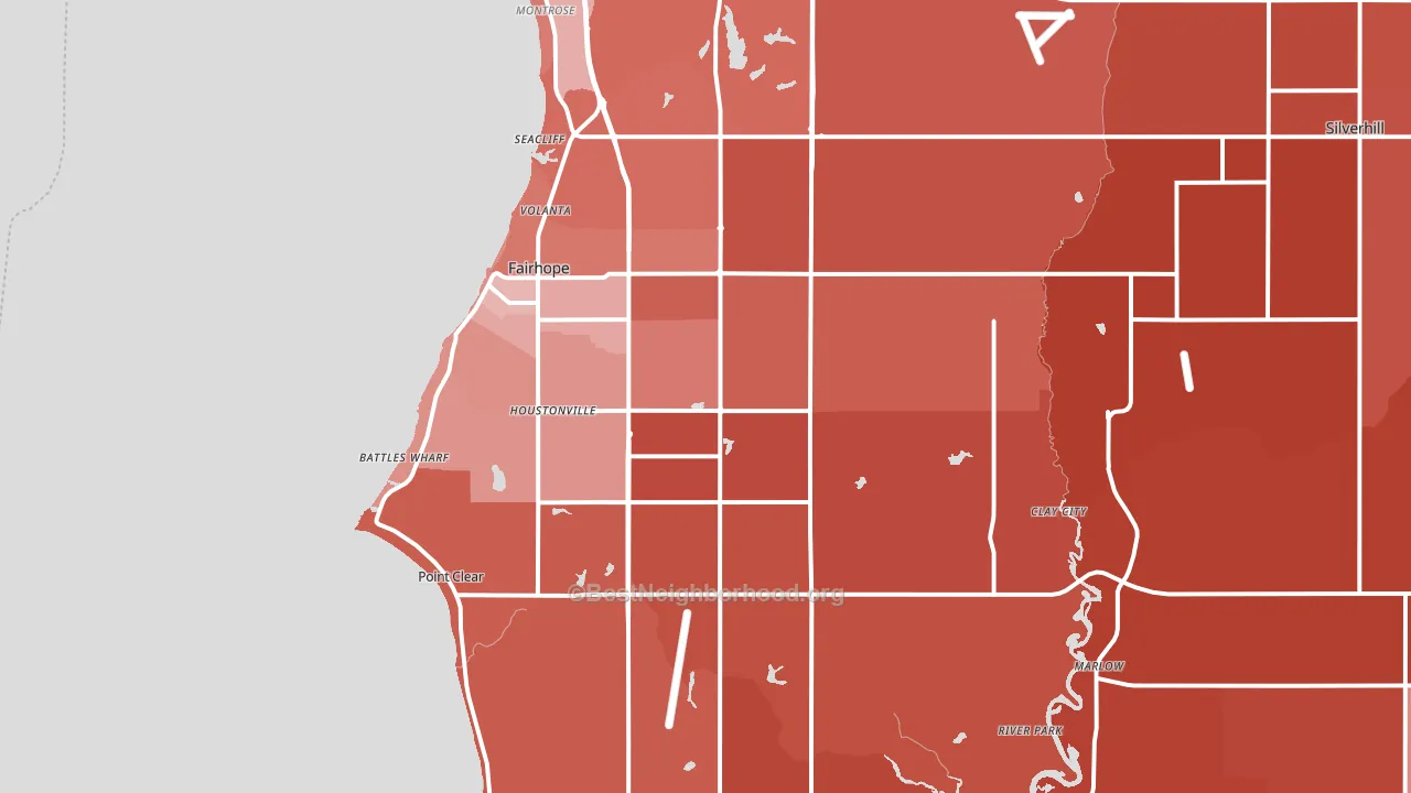 Fairhope, AL block-group political-lean map