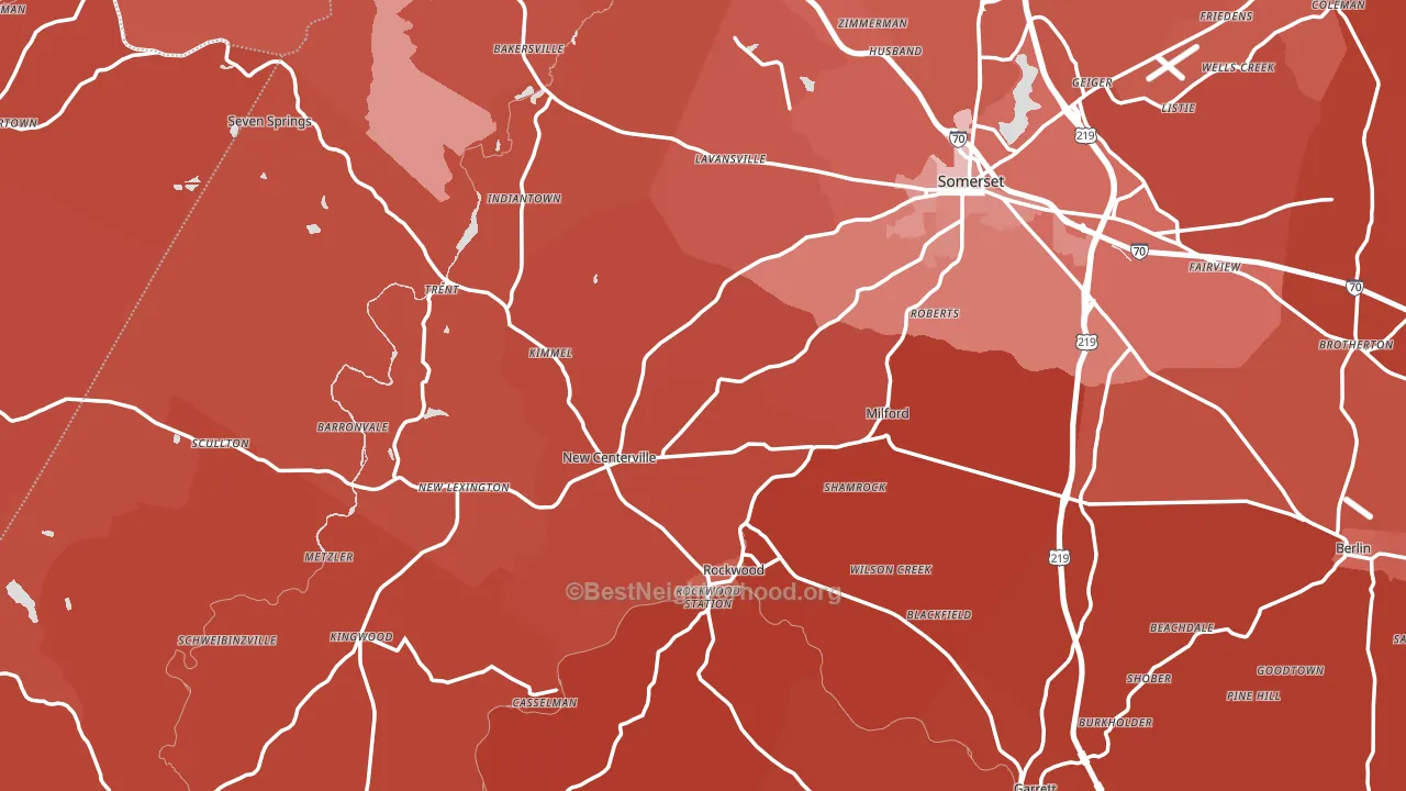 Fairhope, PA block-group political-lean map
