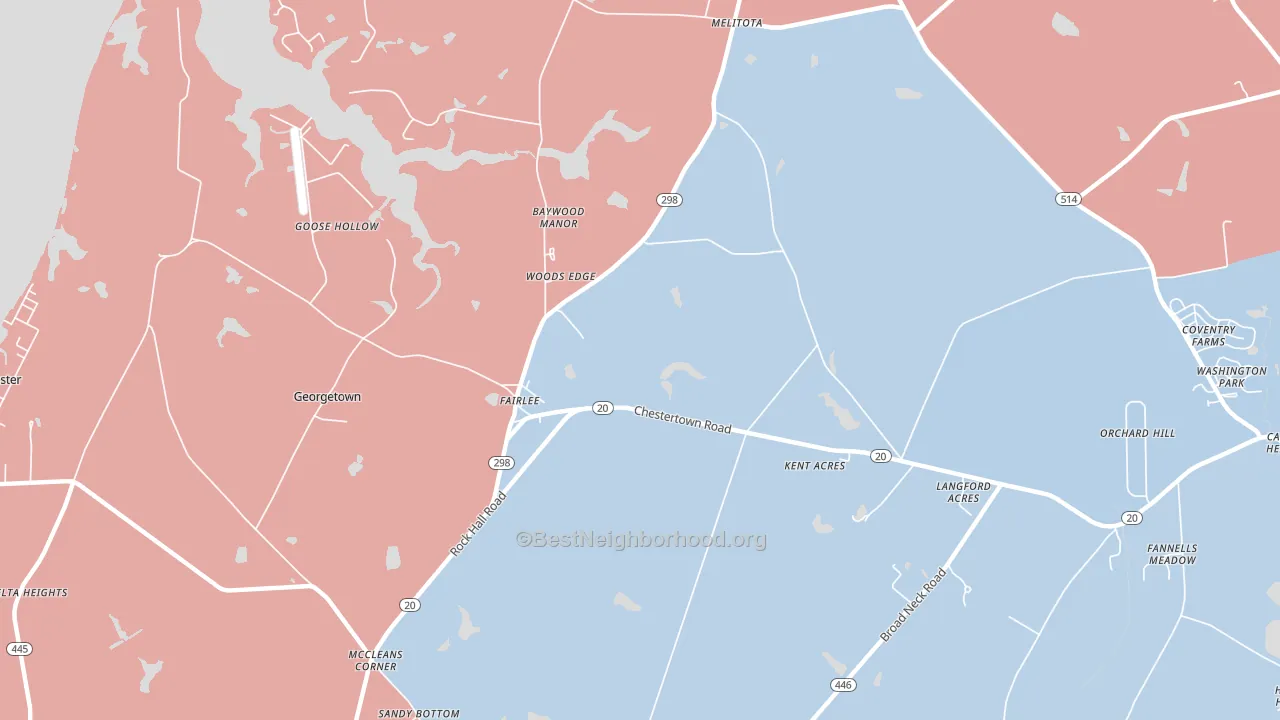 Fairlee, MD block-group political-lean map