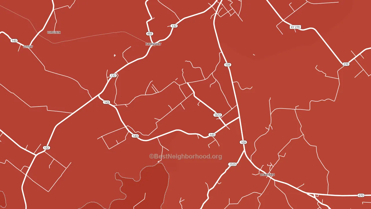 Fairmont, KY block-group political-lean map