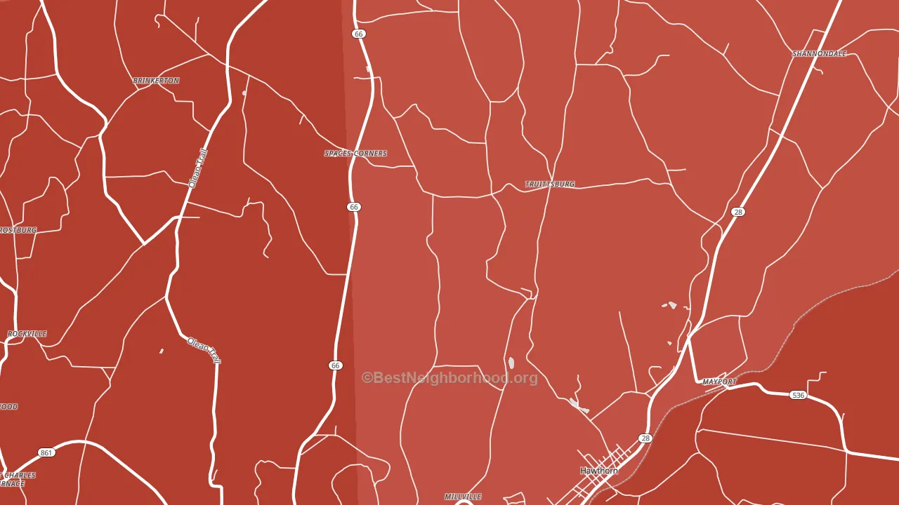 Fairmount City, PA block-group political-lean map