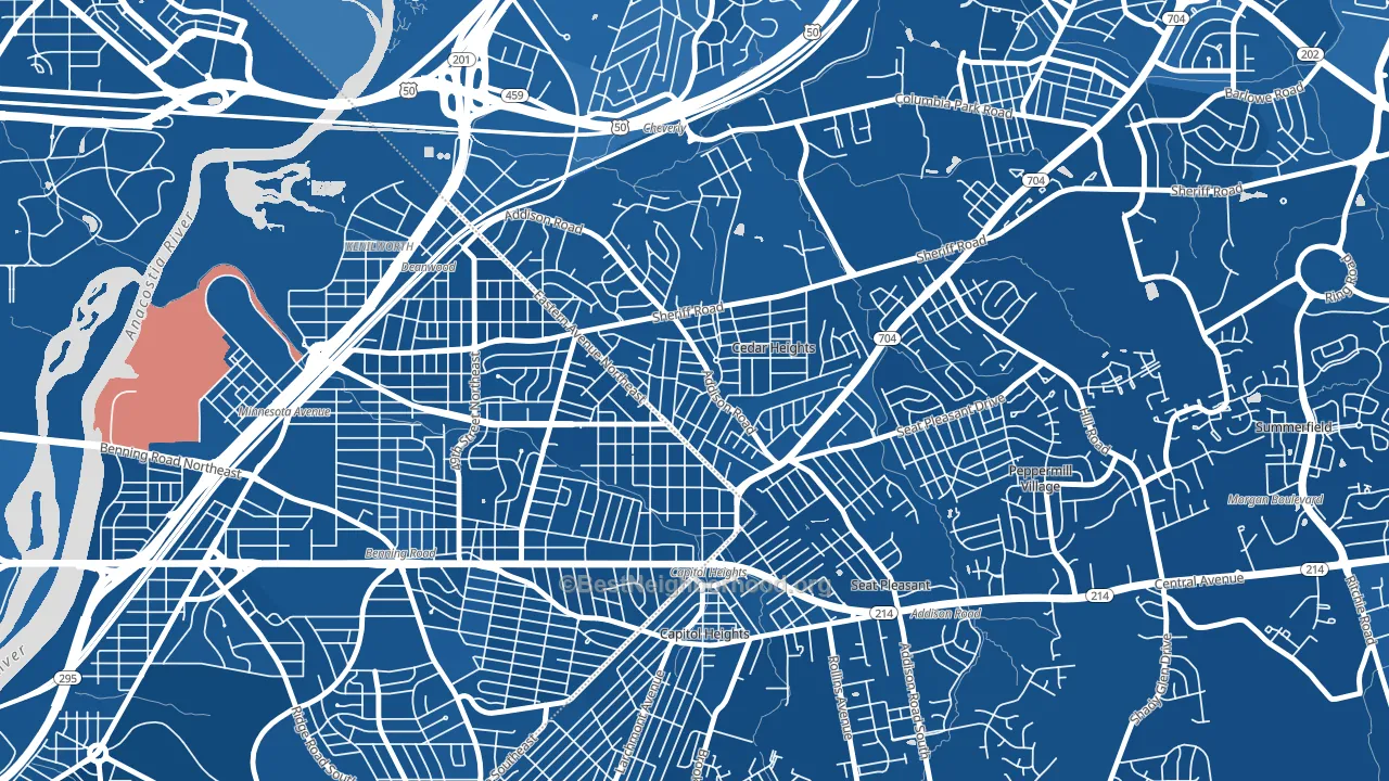Fairmount Heights, MD block-group political-lean map