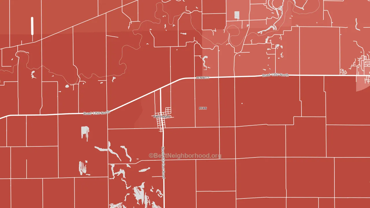 Fairmount, IL block-group political-lean map