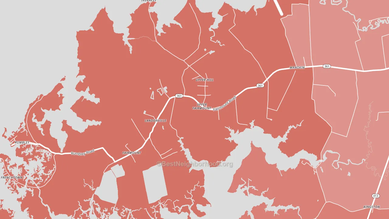 Fairmount, MD block-group political-lean map