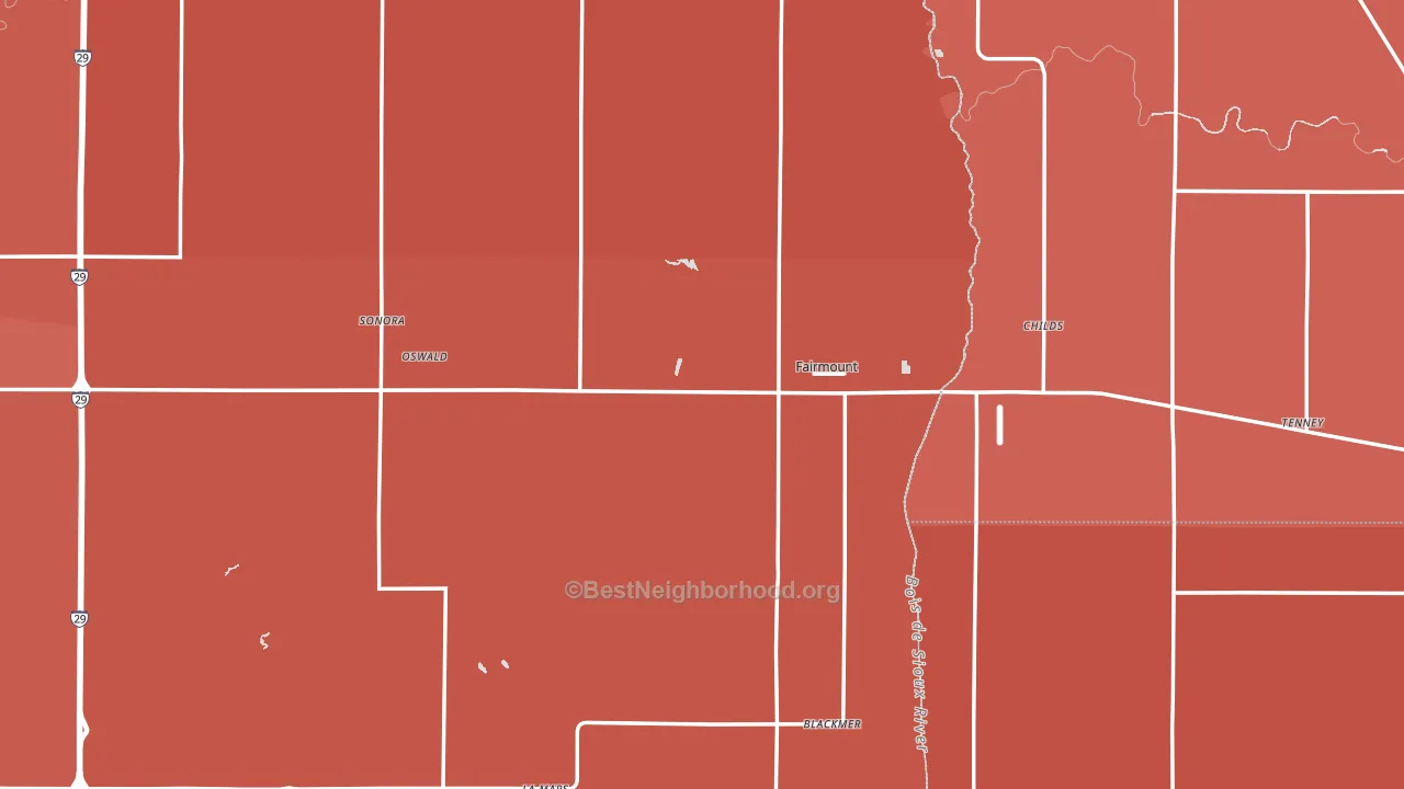 Fairmount, ND block-group political-lean map