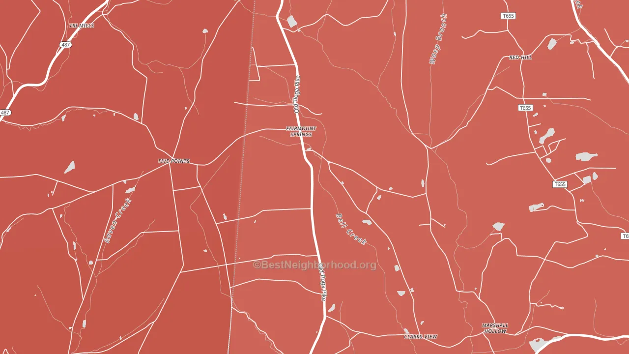 Fairmount Springs, PA block-group political-lean map