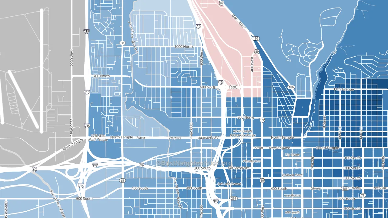 Fairpark, Salt Lake City, UT block-group political-lean map