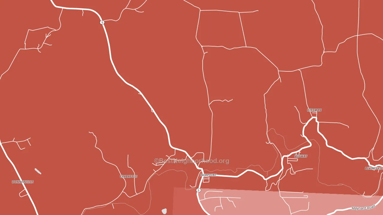 Fairpoint, OH block-group political-lean map