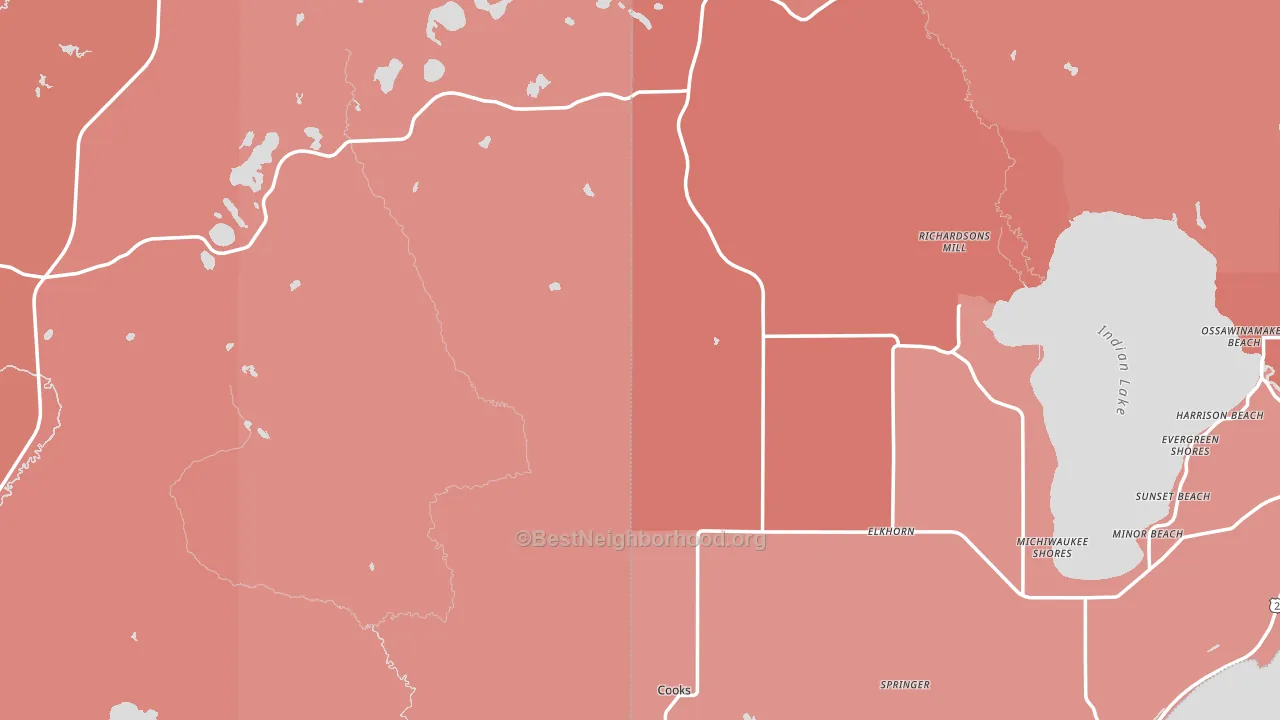 Fairport, MI block-group political-lean map