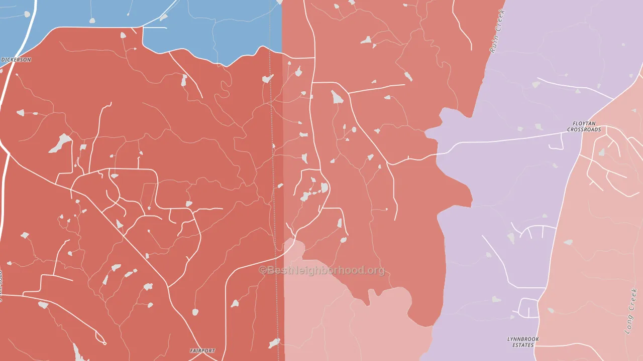 Fairport, NC block-group political-lean map