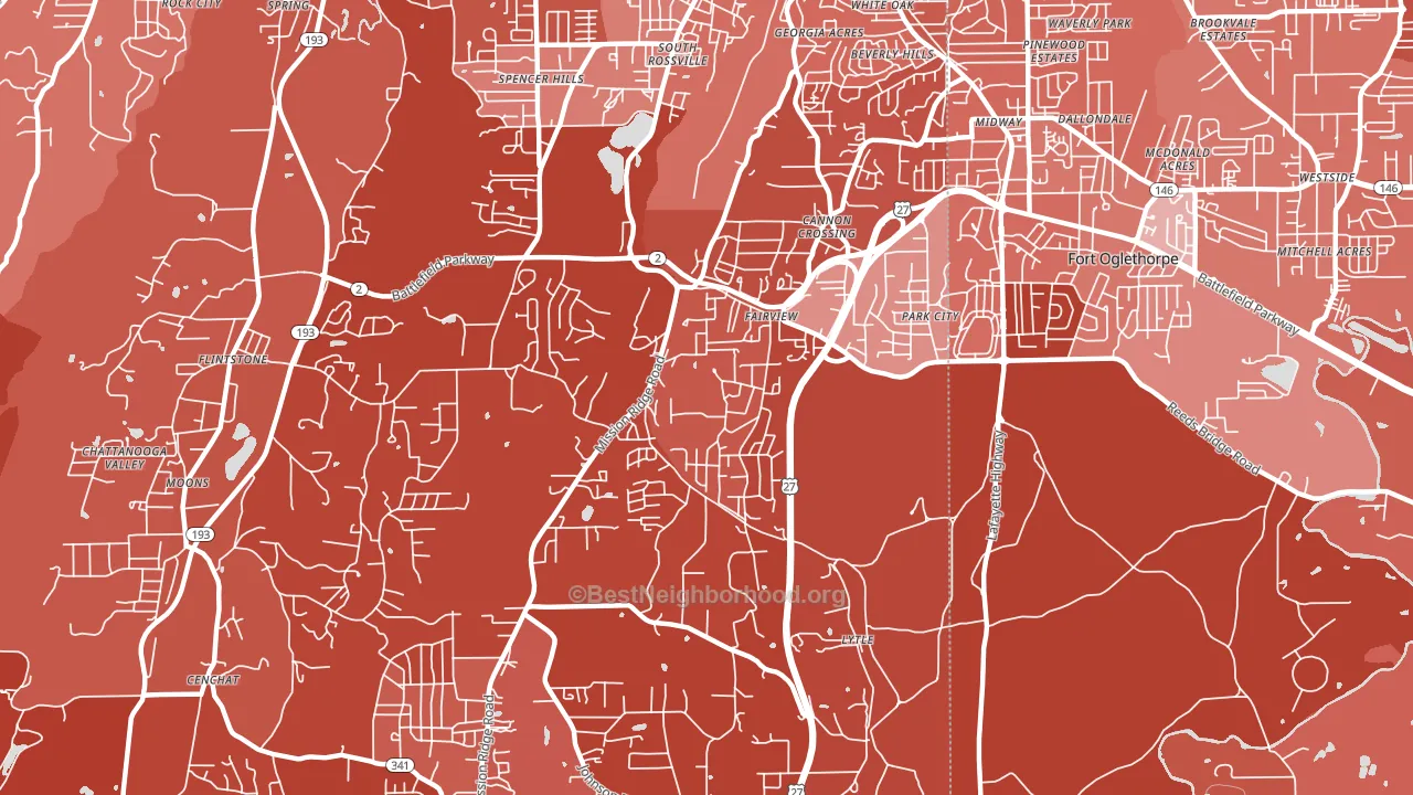 Fairview, GA block-group political-lean map