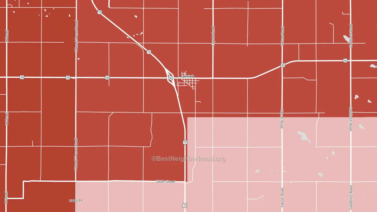 Fairview, KS block-group political-lean map
