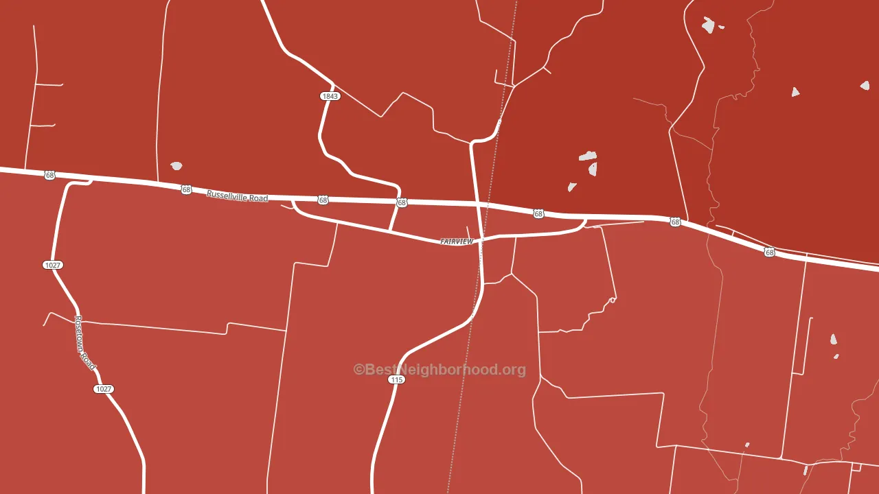 Fairview, KY block-group political-lean map