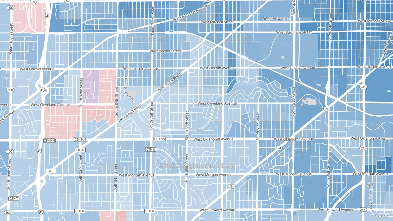 Fairview, Milwaukee, WI block-group political-lean map