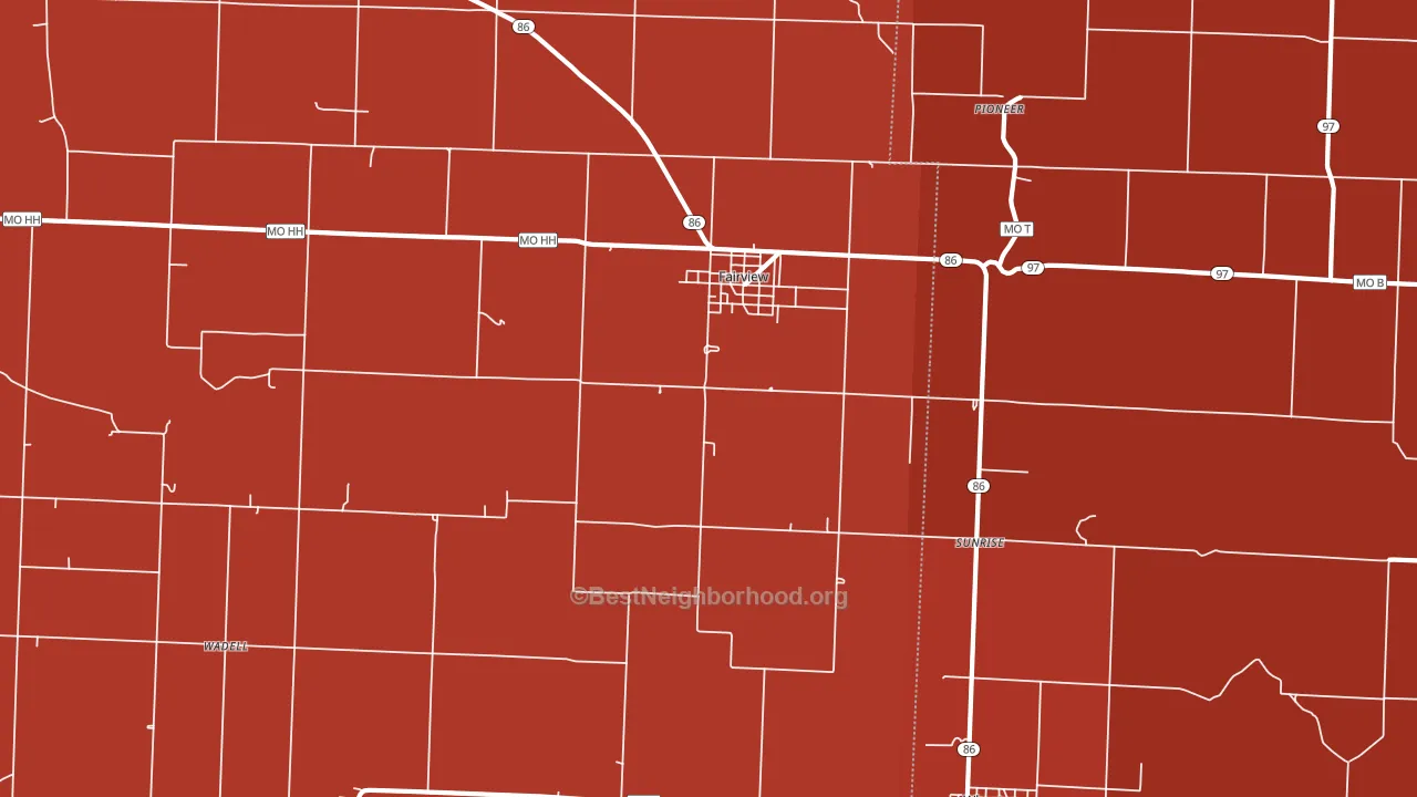 Fairview, MO block-group political-lean map