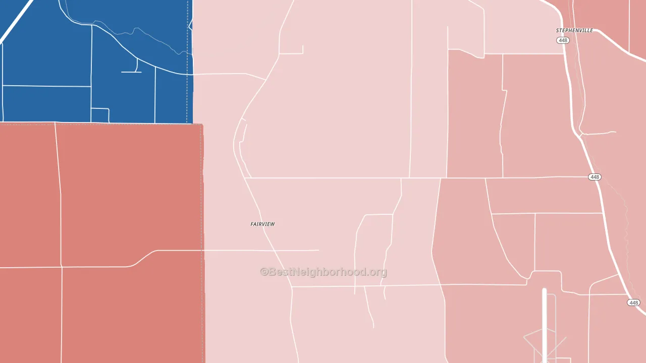 Fairview, MS block-group political-lean map