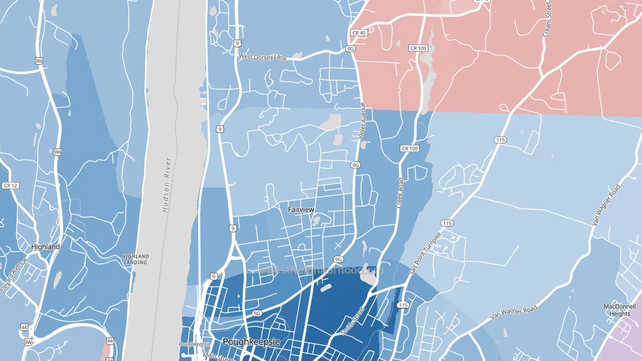Fairview, NY block-group political-lean map