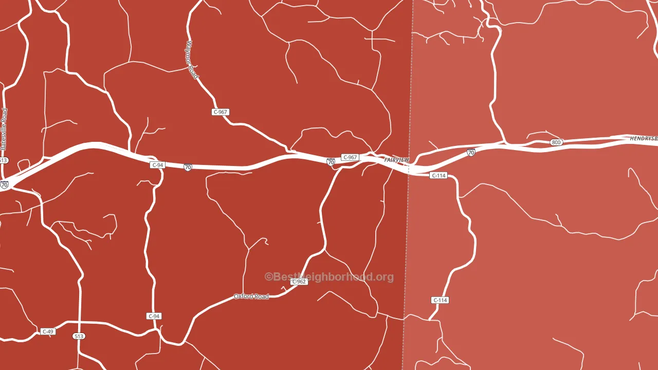 Fairview, OH block-group political-lean map