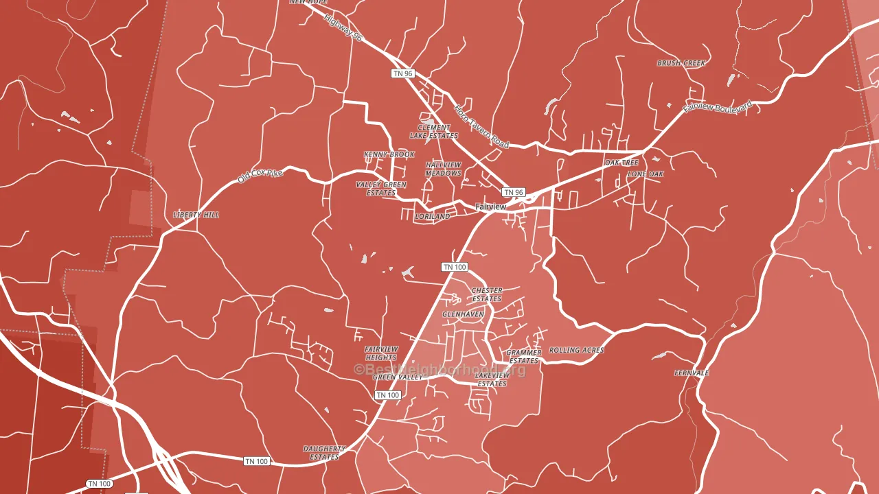 Fairview, TN block-group political-lean map