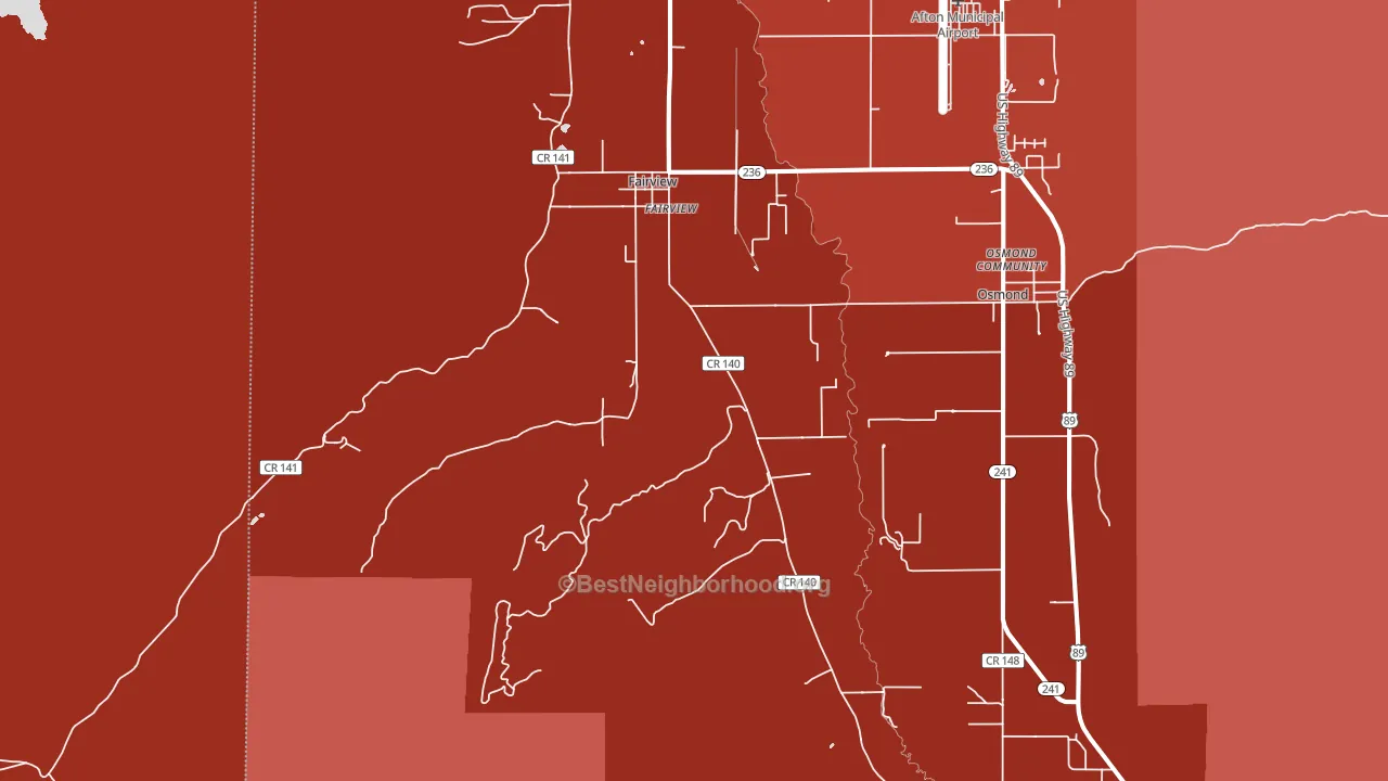 Fairview, WY block-group political-lean map