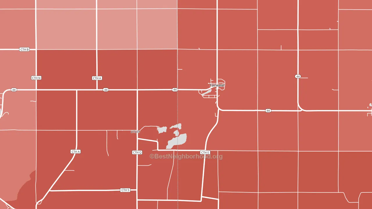 Fairwater, WI block-group political-lean map