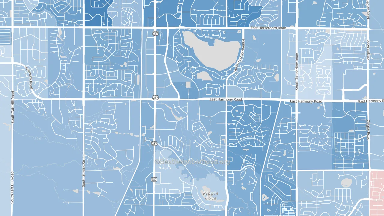 Fairway Estates, Fort Collins, CO block-group political-lean map
