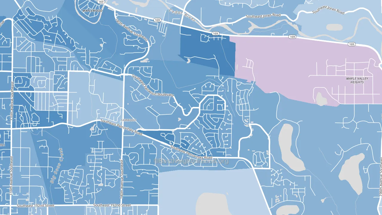 Fairwood Greens, Fairwood, WA block-group political-lean map