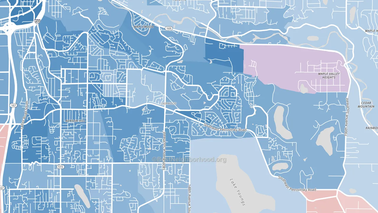 Fairwood, WA block-group political-lean map