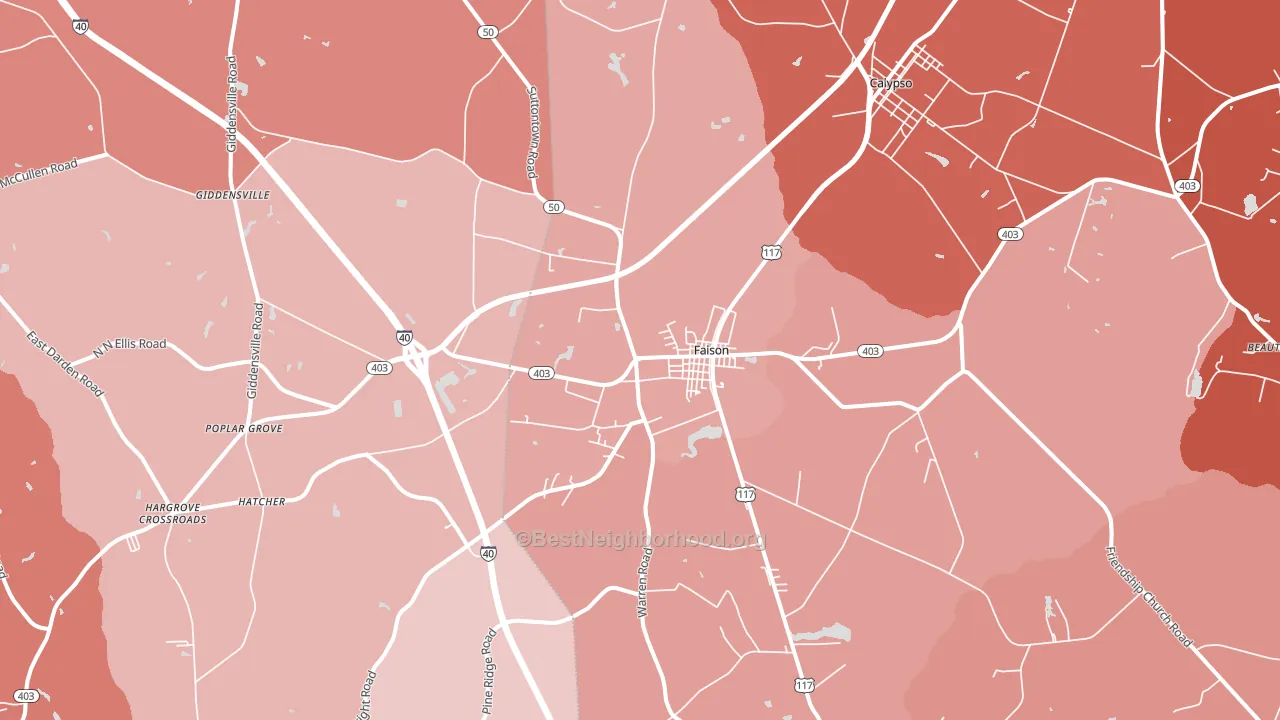 Faison, NC block-group political-lean map