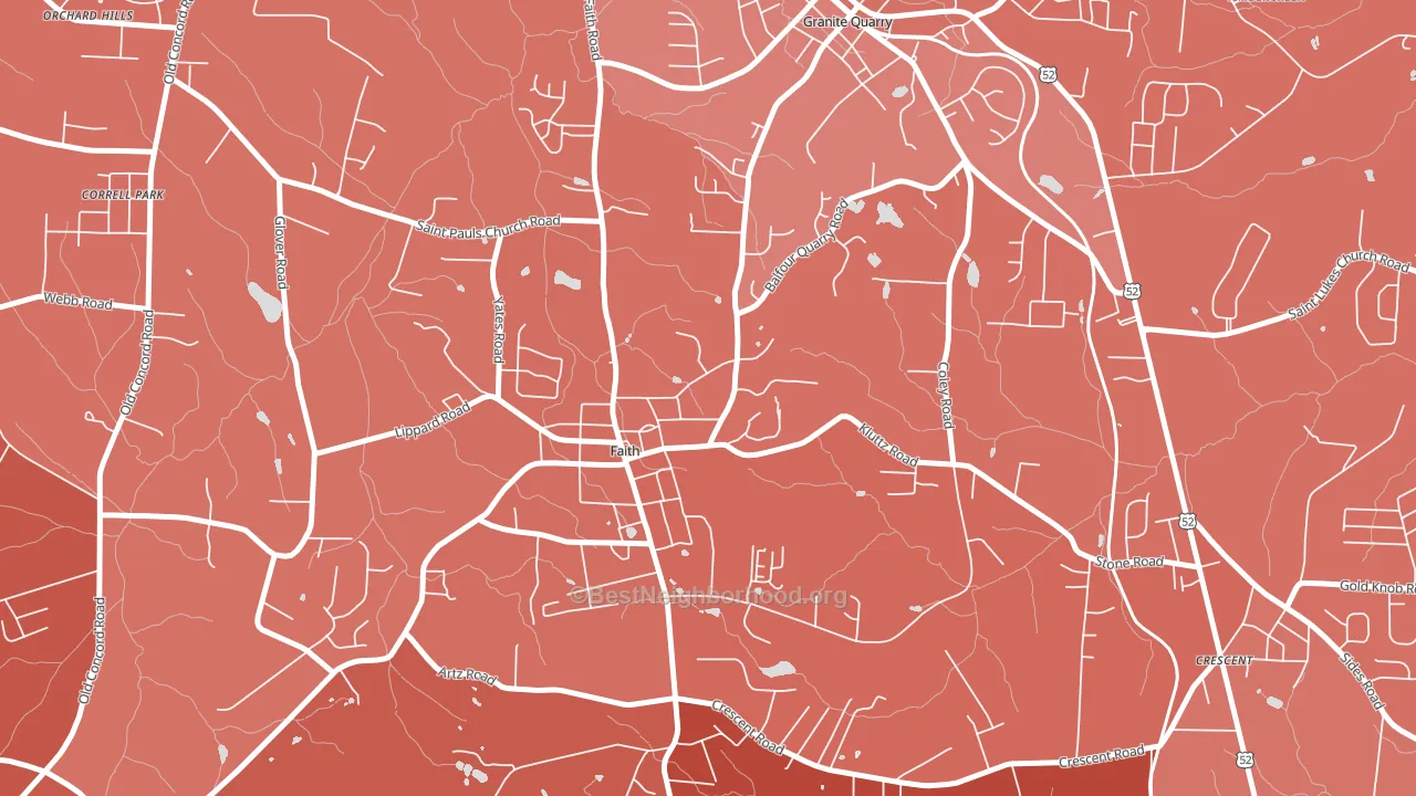 Faith, NC block-group political-lean map