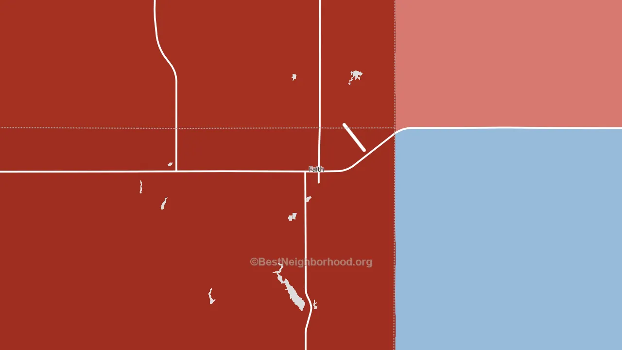 Faith, SD block-group political-lean map