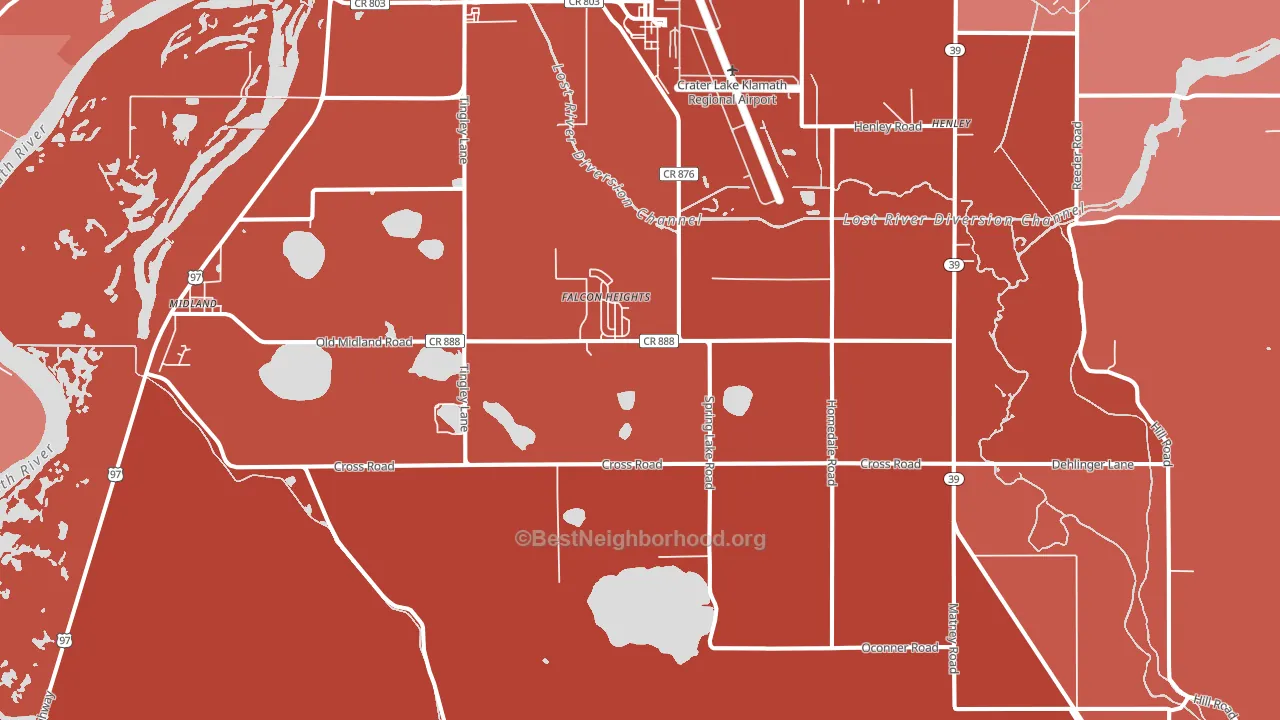 Falcon Heights, OR block-group political-lean map