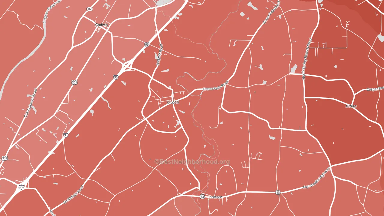 Falcon, NC block-group political-lean map