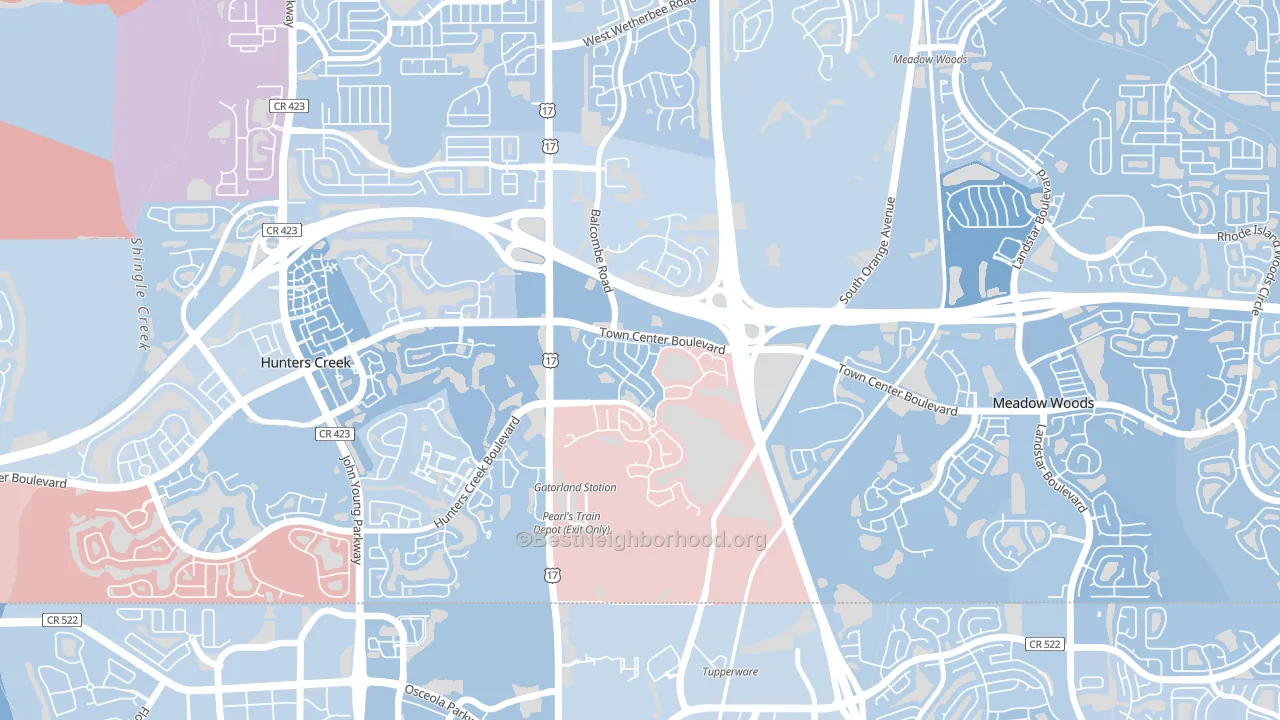 Falcon Trace, Southchase, FL block-group political-lean map