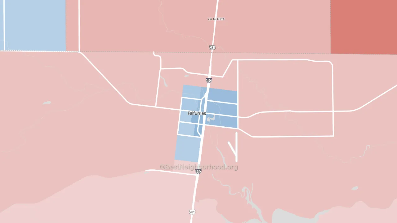 Falfurrias, TX block-group political-lean map