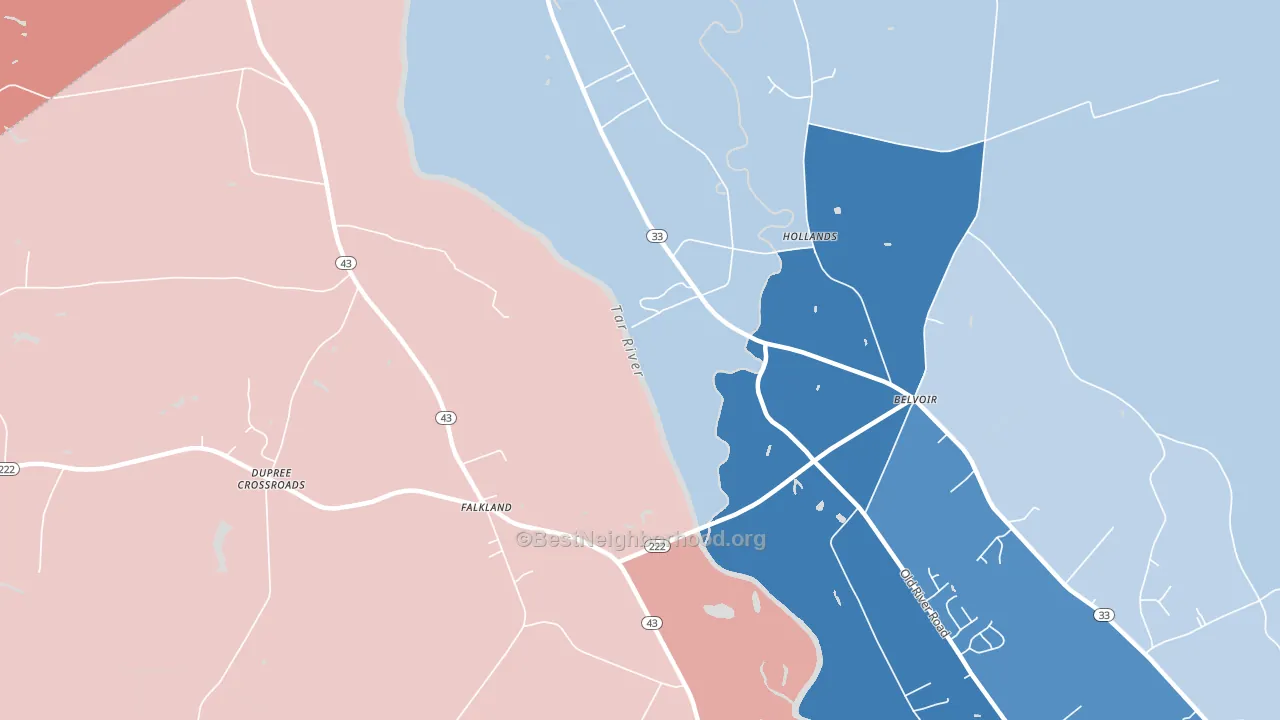 Falkland, NC block-group political-lean map