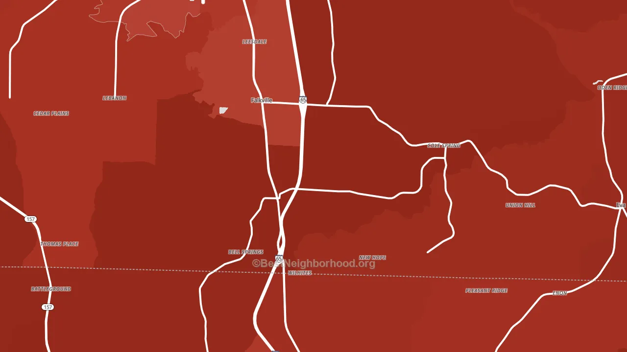 Falkville, AL block-group political-lean map