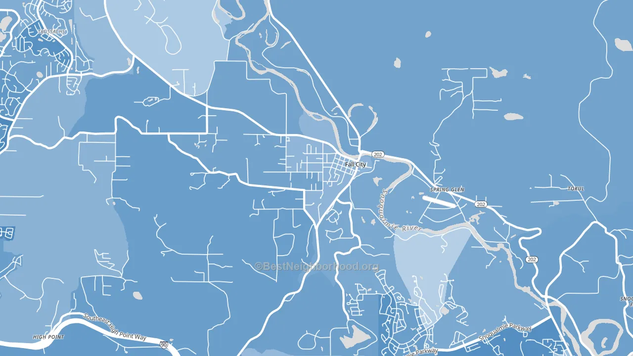 Fall City, WA block-group political-lean map