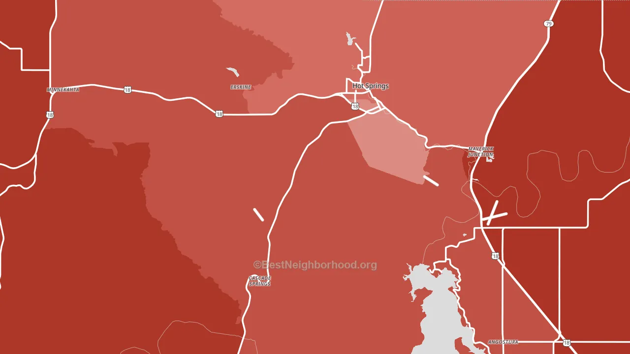 Fall River County, SD block-group political-lean map