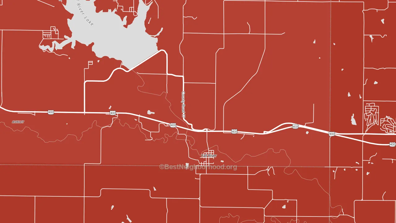 Fall River, KS block-group political-lean map